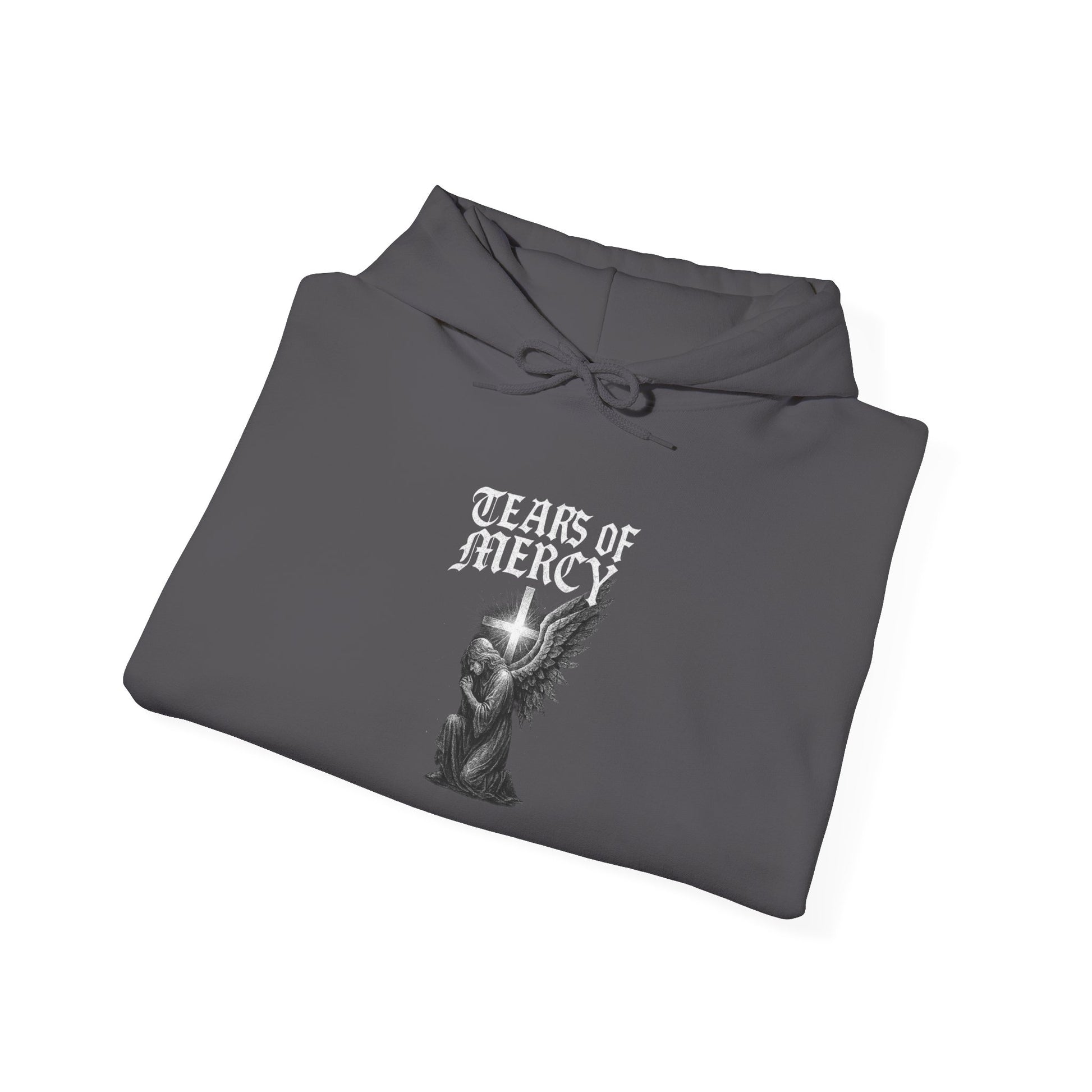 Tears of mercy - Angel Hoodie | Unisex Heavy Blend (Black & Grey)